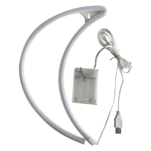 Mond-Neon-Wandleuchte, LED-Donner-Duschlaterne, 1 Stück