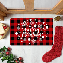 Weihnachtsrote karierte Fußmatte, 18 x 30 Zoll