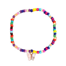 Tobillera de mujer con cuentas de mariposa, estilo bohemio, aleación multicolor.