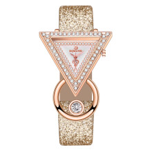 Damen-Armbanduhr aus Edelstahl mit analogem Quarzwerk, farbigem Glas und 1 Stück