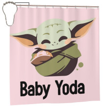 Cortina de ducha impermeable de Baby Yoda de dibujos animados de 72x72 pulgadas con