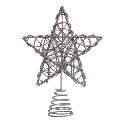 Étoile de Noël argentée à cinq branches (1 pièce)