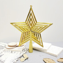 Étoile pentagramme en plastique pour sapin de Noël (1 pièce)