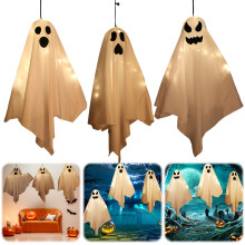 Halloween világító szellem dekoráció kültéri fehér LED-del (3 db)