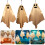 Halloween glödande spökdekoration utomhus LED vit 3 st 1