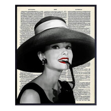 Nástěnné umění Slovník Audrey Hepburn – 8x10 Glamour Photo – Elegantní dárek pro fanoušky vintage Hollywoodu – Nerámovaný plakát,