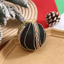 Christmas tree hanging ball ornaments black irregular 6 pcs