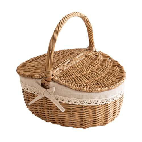 Wicker Picnic Basket Hamper 34x24x17cm 2
