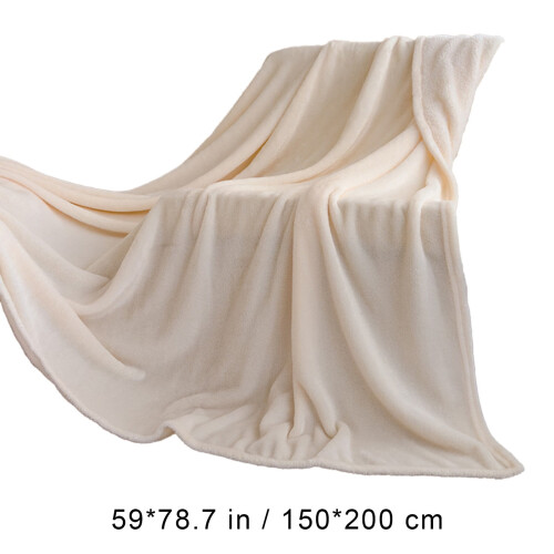 Fleece Blanket Beige 150200 cm 2