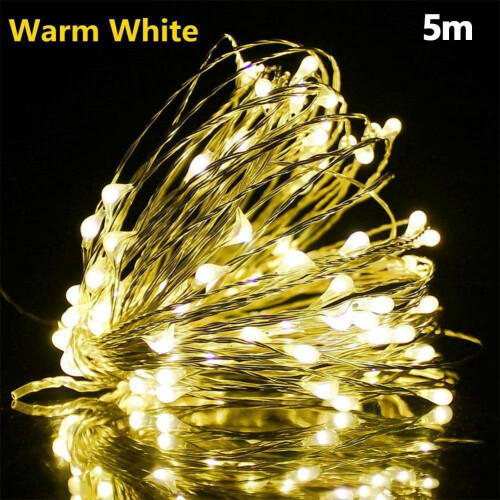Luci a stringa a LED solari USB con filo di rame, lunghezza 2-10 m, impermeabili.