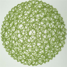Green Round Paper Cord Placemats Braided 3 pcs