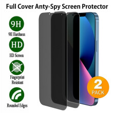 Xihaiying Sekretessskärmskydd Kompatibelt med iPhone 13Pro Anti-spion Skal Vänligt Härdat Glas 9H Svart (2-pack)