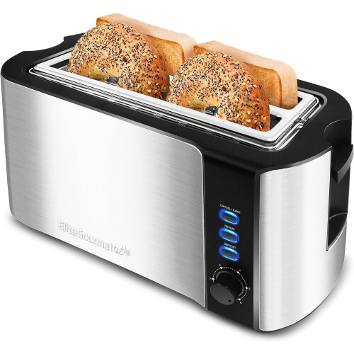 ECT4123 4-slice toaster with long slots stainless steel