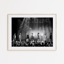 Affiche BTS en noir et blanc style vintage