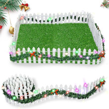 Christmas village fence wooden miniature white picket 35