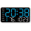 LED Wall Clock with Date Week Temp Humidity 12-inch 8