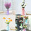Origami-style plastic vase set ceramic look 4 pcs 1