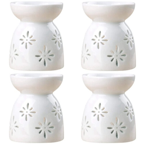 4X Ceramic Diffuser Candle Burner Ceramic Burning Essential Oils Diffusers Aromatic Lamp -Flower 1