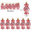 Christmas Candy Cane Pendants Red Lollipop 6pcs 1