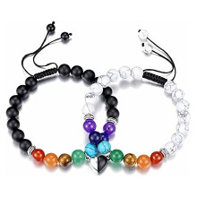 Valentine's Day Frosted White Turquoise Couple Bracelet