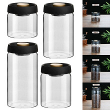 Bote de vidrio para café, apto para uso alimentario, sellado al vacío, 1,5 L