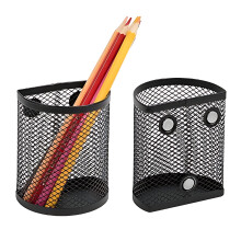 Magnetic Pencil Holder Stainless Steel Mesh Pen Basket Black