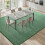 Green and White Low-Pile Modern Area Rug 4x6 ft 8