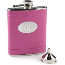 Petaca rosa fucsia con monograma personalizado