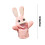 Bunny Hand Puppet Toy with Active Mouth, Plush, 1 piece 3
