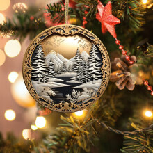 Christmas Nativity Pendant Ornament Acrylic 3.14 in