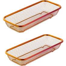 Kitchen Drawer Organizer Stainless Steel 2-Pack Orange