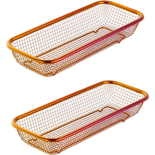 Kitchen Drawer Organizer Stainless Steel 2-Pack Orange