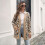 Oversized, openvallend gebreid vest met luipaardprint voor dames 2