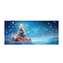 Weihnachtsgaragenbanner Blau 480 x 210 cm