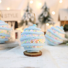 Christmas Ball Ornaments Set Glitter Pearl Pink 12pcs