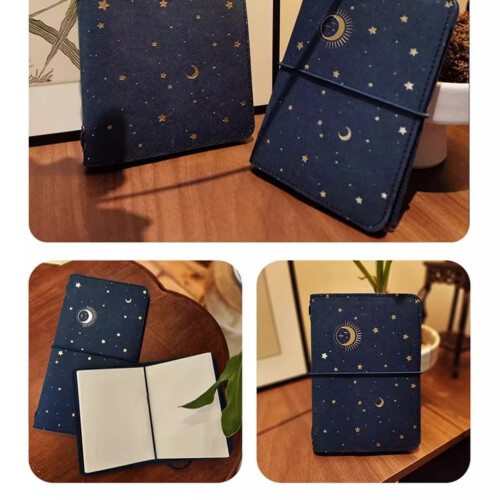 Starry Journal Refillable Binder Journal Notebook with 16 Sheet Blank Paper for Writing Sketching Journaling 1