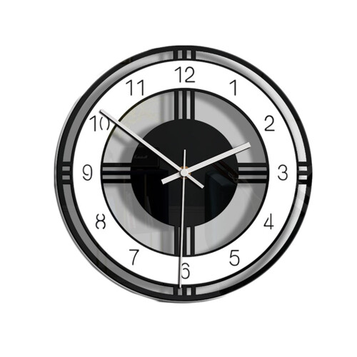 Ionze Acrylic Wall Clock Silent Home Decor Black