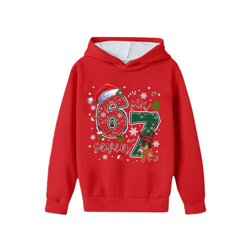 Kerstprint hoodie van zachte fleece. 1
