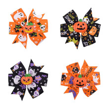 Halloween hårsløjfer til piger med grosgrain bånd 4 stk.