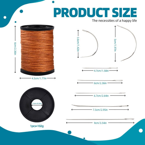Nylon sytrådsett, 3 spoler, 55 yards per spole, kraftig 1
