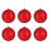 Christmas Ornament Ball Red Shiny Shatterproof 6 Pack 3.2 1