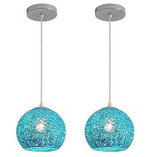 Kitchen Pendant Light Blue Ceiling Lamp 2 Pack