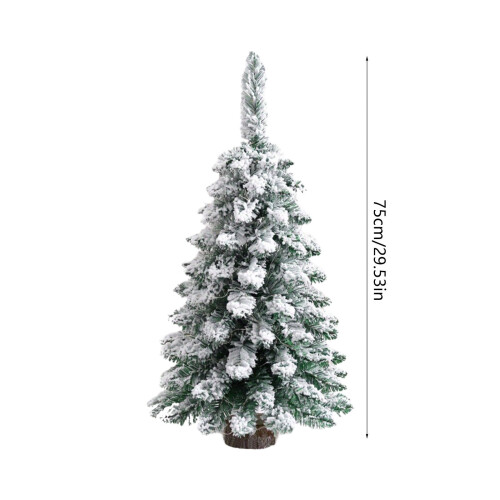 Beflockter Weihnachtsbaum-Tischdeko-Set mit Schneeszene 2