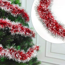 Husfou Christmas tinsel garland PVC metallic 6 pcs