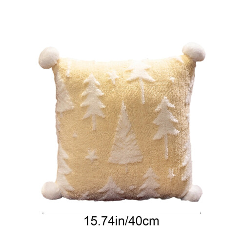 Almofada de pelúcia em formato de árvore de Natal com estampa de floco de neve, 40x40 cm (16x16 polegadas) 2