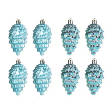 Blue Rustic Pinecone Christmas Ornaments 8PCS
