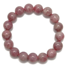 Madagaskar rozenkwarts armband, glad, rond, 10-12 mm, 7,5