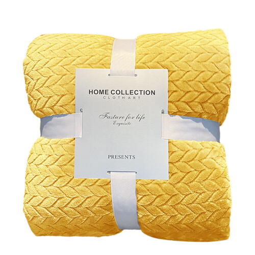 Nayueo Yellow Plush Sleeping Blanket 100x70cm