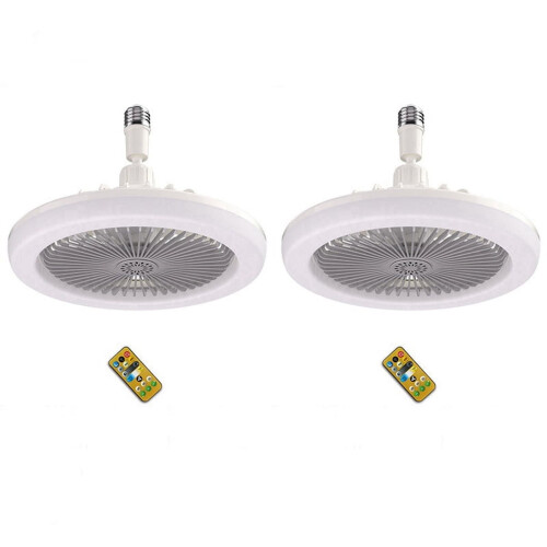 Plafondventilator met afstandsbediening, verlichting en grijze E27-fitting