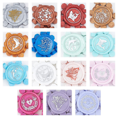 Perles de cire à cacheter, 15 couleurs, 375 pièces, boîte à 15 compartiments 2